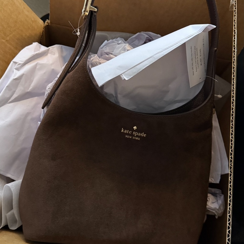 Kate Spade Chocolate Brown Suede Shoulder Bag SOLD OUT ONLINE